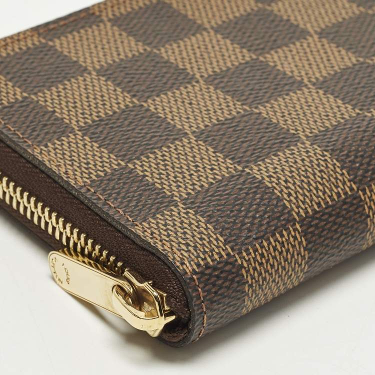 Pre Owned Louis Vuitton Zippy Damier Ebene Canvas Compact Wallet