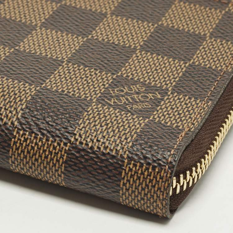 Pre Owned Louis Vuitton Zippy Damier Ebene Canvas Compact Wallet