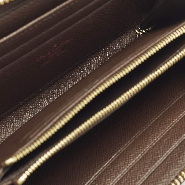 Pre Owned Louis Vuitton Zippy Damier Ebene Canvas Compact Wallet
