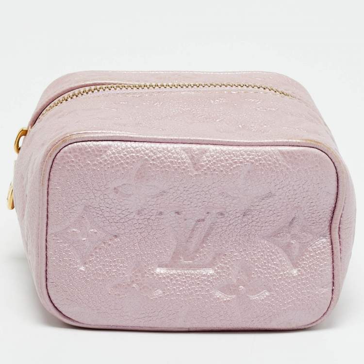 Pre Owned Louis Vuitton Vanity Micro Wisteria Pink Empreinte Monogram Bag