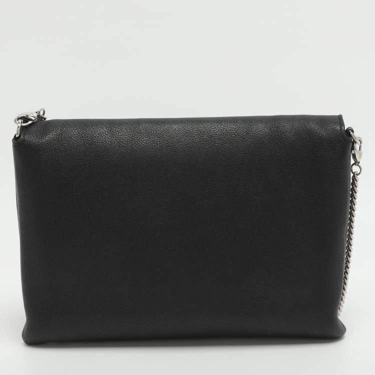 Pre Owned Louis Vuitton Mylockme Black Leather Chain Pochette