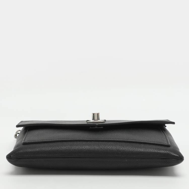 Pre Owned Louis Vuitton Mylockme Black Leather Chain Pochette