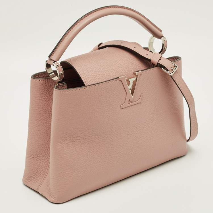 Pre Owned Louis Vuitton Capucines MM Pink Leather Bag