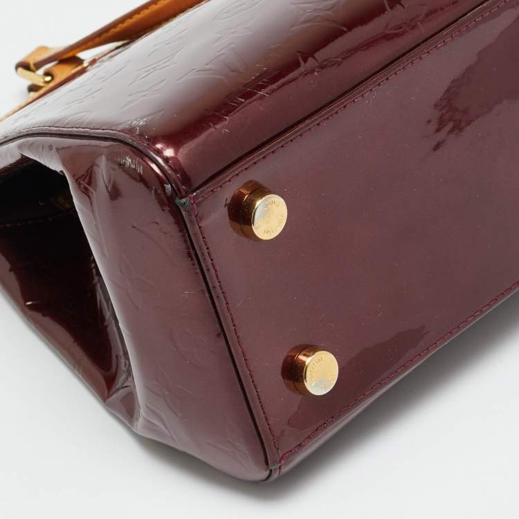 Pre Owned Louis Vuitton Brea MM Rouge Fauviste Monogram Vernis Bag