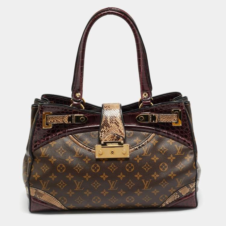 Pre Owned Louis Vuitton Monogramissime GM Tricolor Monogram Canvas and Exotic Shopper Bag