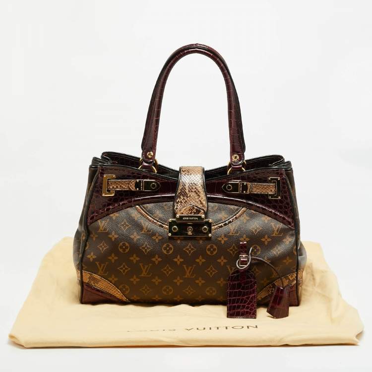 Pre Owned Louis Vuitton Monogramissime GM Tricolor Monogram Canvas and Exotic Shopper Bag