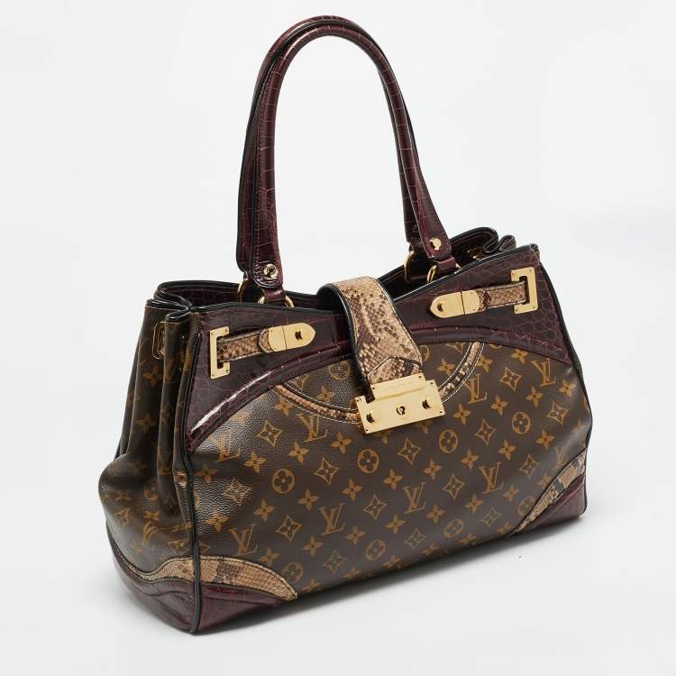 Pre Owned Louis Vuitton Monogramissime GM Tricolor Monogram Canvas and Exotic Shopper Bag