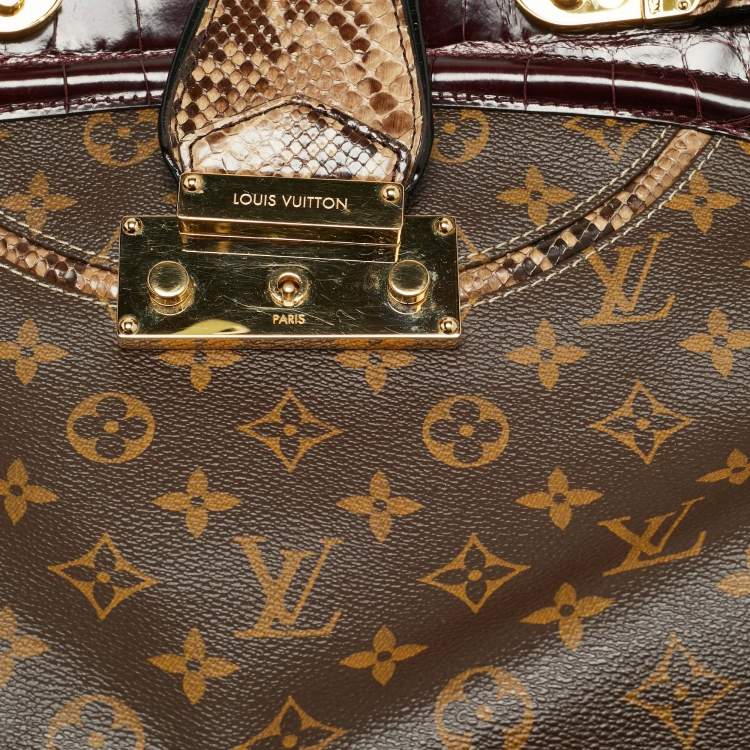 Pre Owned Louis Vuitton Monogramissime GM Tricolor Monogram Canvas and Exotic Shopper Bag