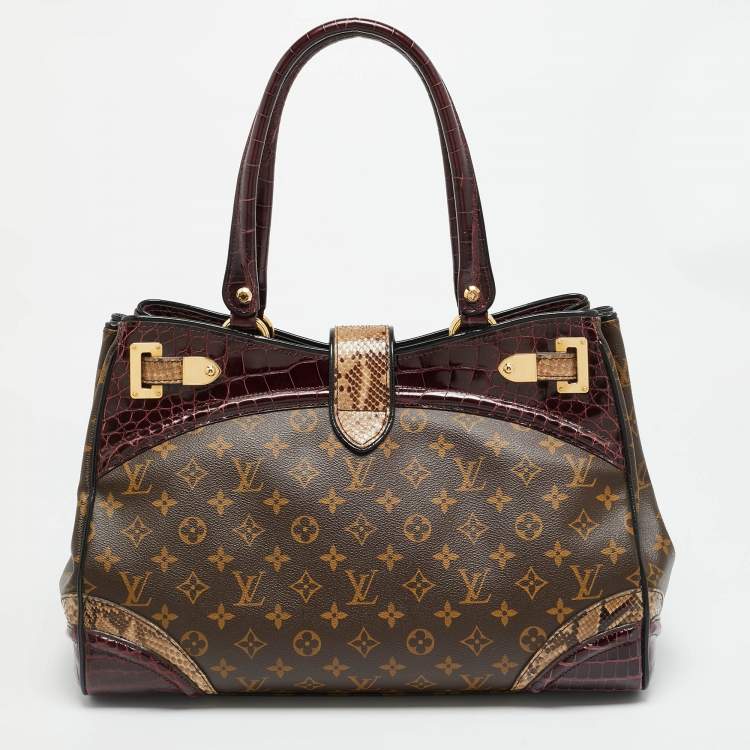 Pre Owned Louis Vuitton Monogramissime GM Tricolor Monogram Canvas and Exotic Shopper Bag