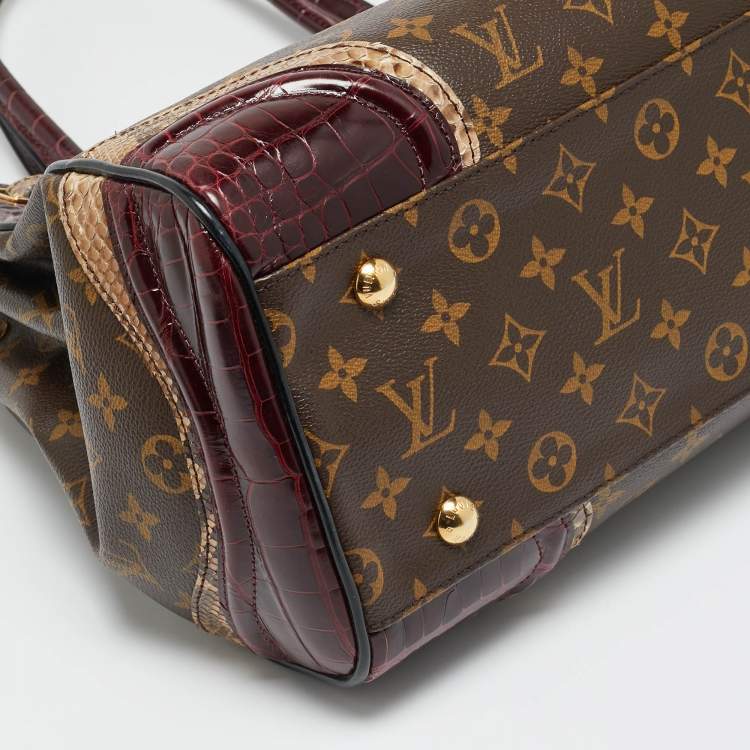 Pre Owned Louis Vuitton Monogramissime GM Tricolor Monogram Canvas and Exotic Shopper Bag