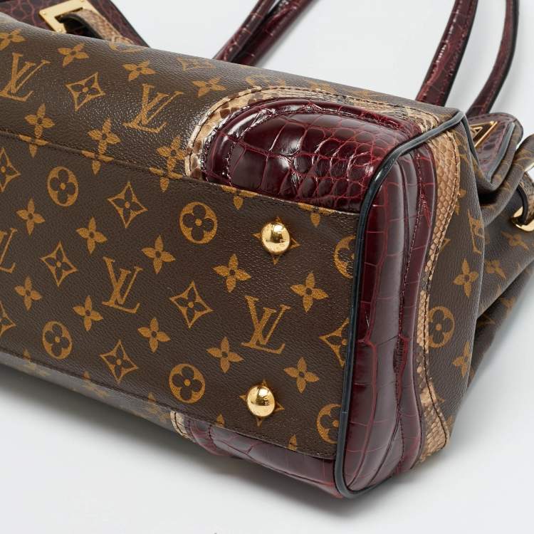 Pre Owned Louis Vuitton Monogramissime GM Tricolor Monogram Canvas and Exotic Shopper Bag