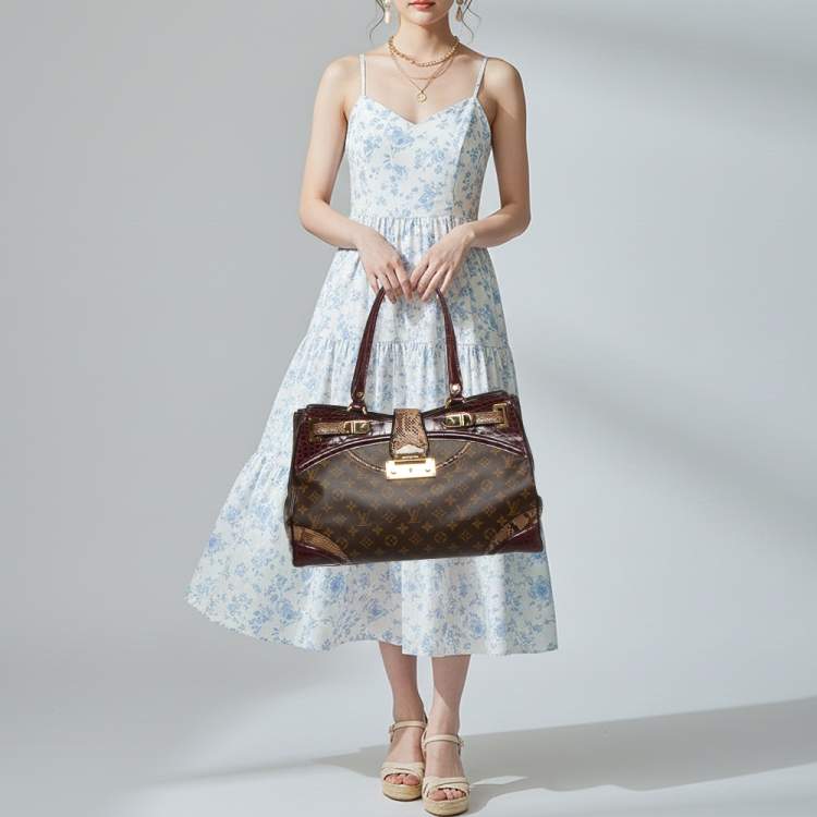 Pre Owned Louis Vuitton Monogramissime GM Tricolor Monogram Canvas and Exotic Shopper Bag