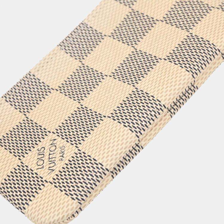 Pre Owned Louis Vuitton White Damier Azur Pochette Cles Coin Case