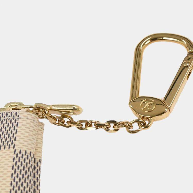 Pre Owned Louis Vuitton White Damier Azur Pochette Cles Coin Case