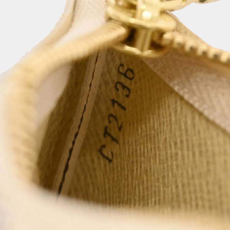 Pre Owned Louis Vuitton White Damier Azur Pochette Cles Coin Case