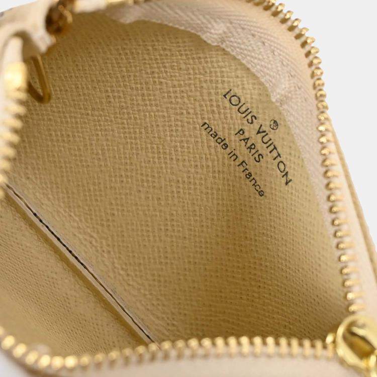 Pre Owned Louis Vuitton White Damier Azur Pochette Cles Coin Case