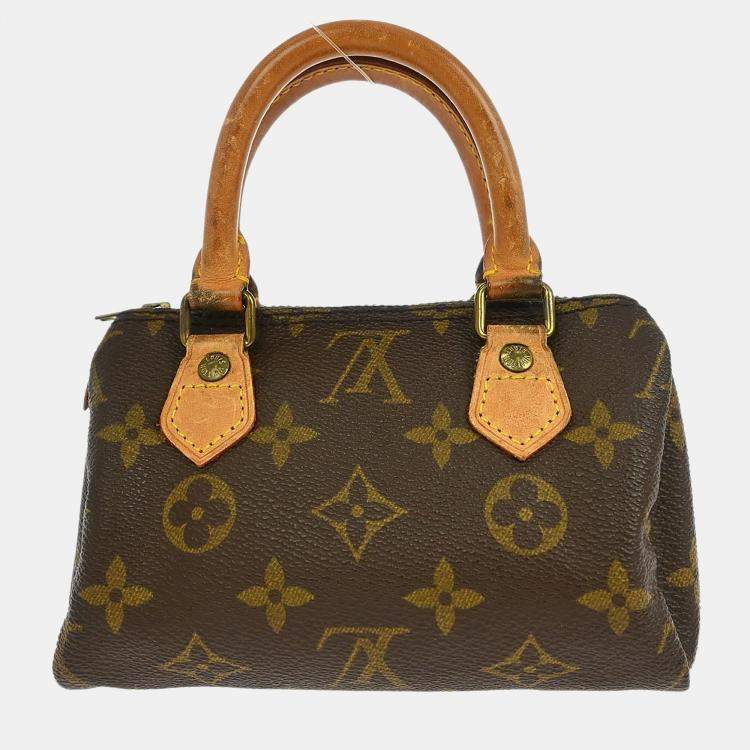 Pre Owned Louis Vuitton Brown Monogram Mini Speedy Handbag