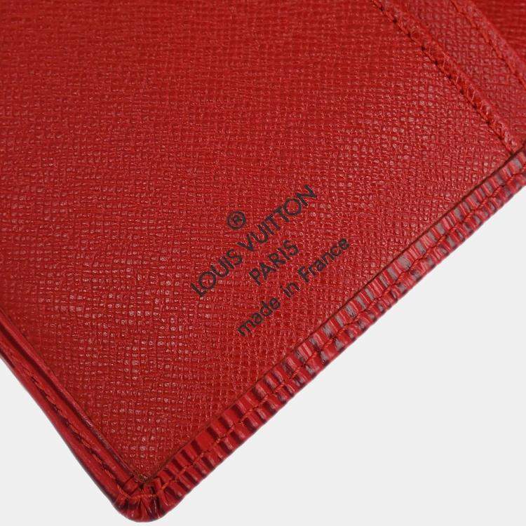 Pre Owned Louis Vuitton Red Epi Continental Viennois Long Wallet
