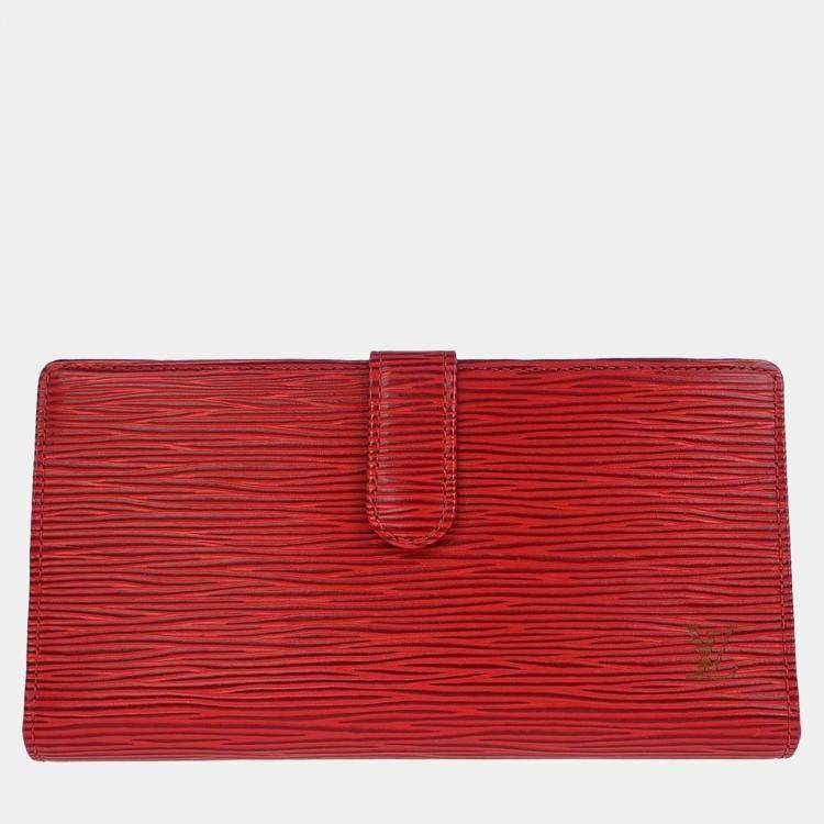 Pre Owned Louis Vuitton Red Epi Continental Viennois Long Wallet