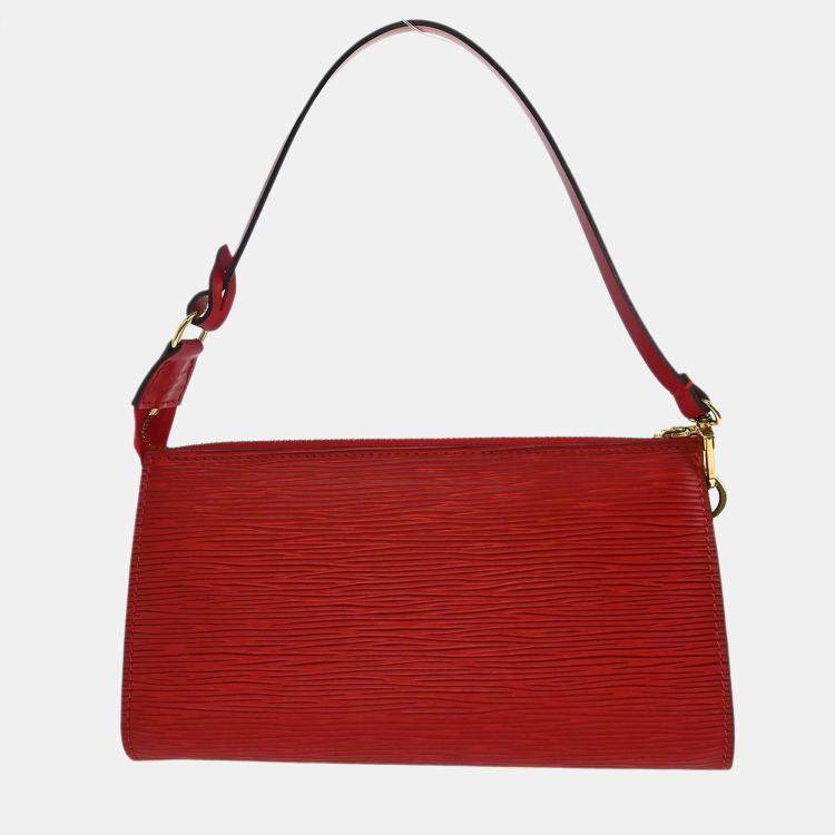 Pre Owned Louis Vuitton Red Epi Pochette Accessoires 21 Handbag