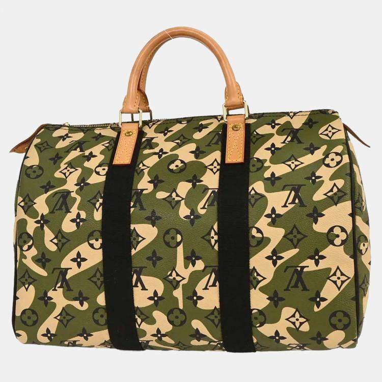 Pre Owned Louis Vuitton Monogramouflage Speedy 35 Handbag