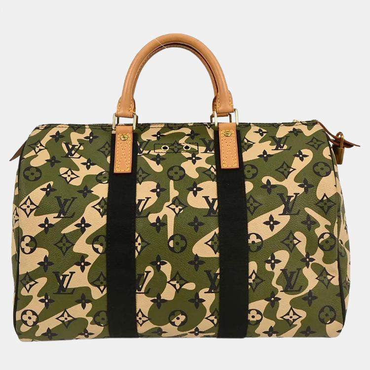 Pre Owned Louis Vuitton Monogramouflage Speedy 35 Handbag