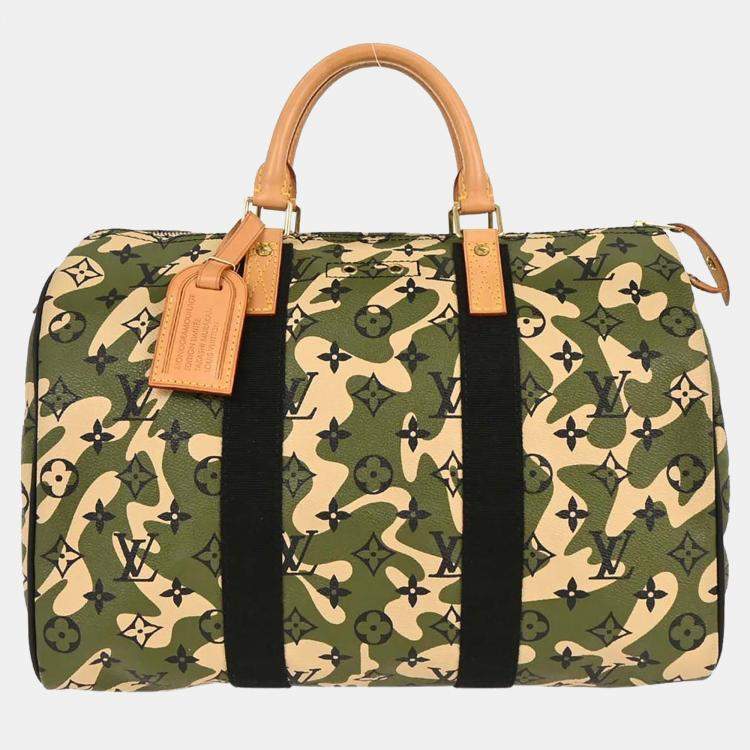 مملوكة مسبقًا Louis Vuitton Green Monogramouflage Speedy 35 Handbag