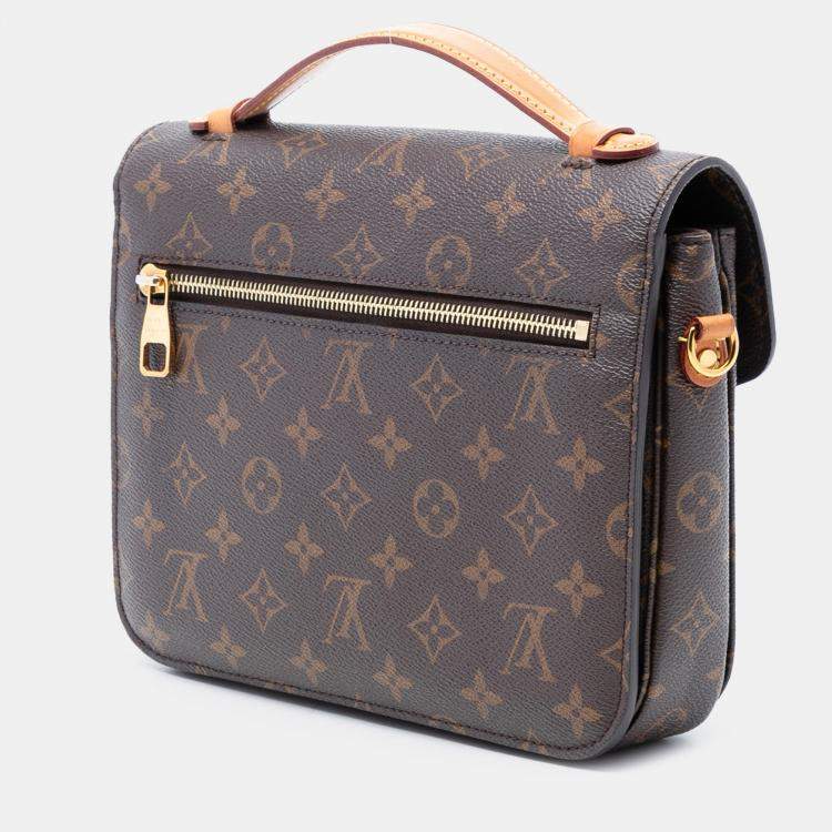 Pre Owned Louis Vuitton Brown Monogram Pochette Metis