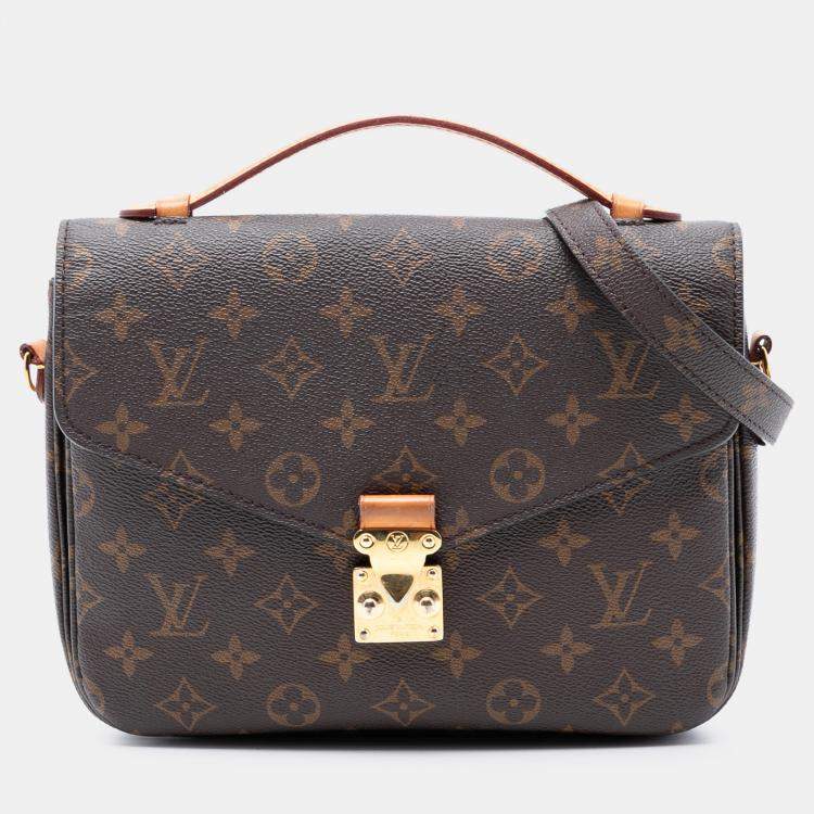 Pre Owned Louis Vuitton Brown Monogram Pochette Metis