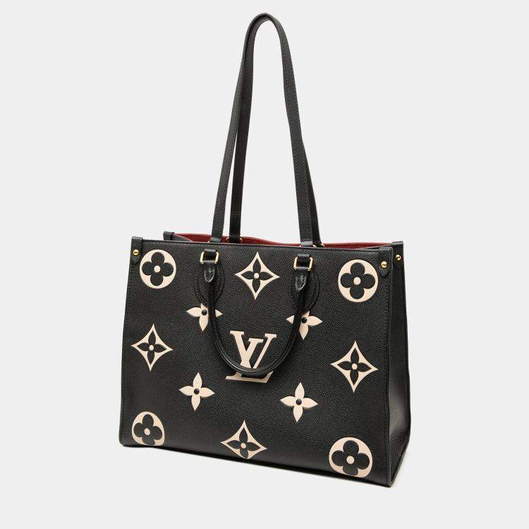 Pre Owned Louis Vuitton Black Bicolor Monogram Empreinte Giant Onthego MM