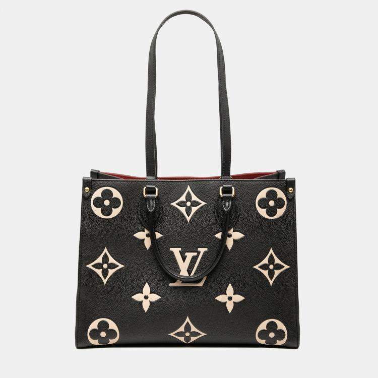 Pre Owned Louis Vuitton Black Bicolor Monogram Empreinte Giant Onthego MM