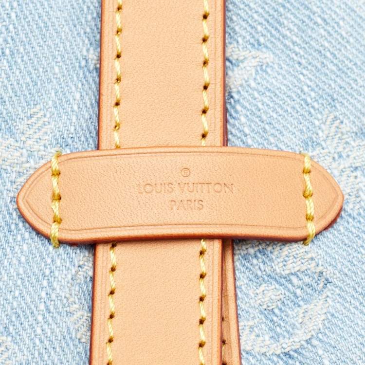 Pre Owned Louis Vuitton Carryall PM Sky Blue Monogram Denim Bag