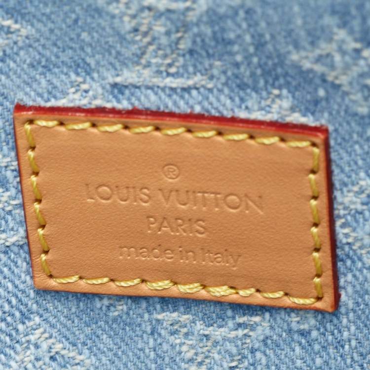 Pre Owned Louis Vuitton Carryall PM Sky Blue Monogram Denim Bag