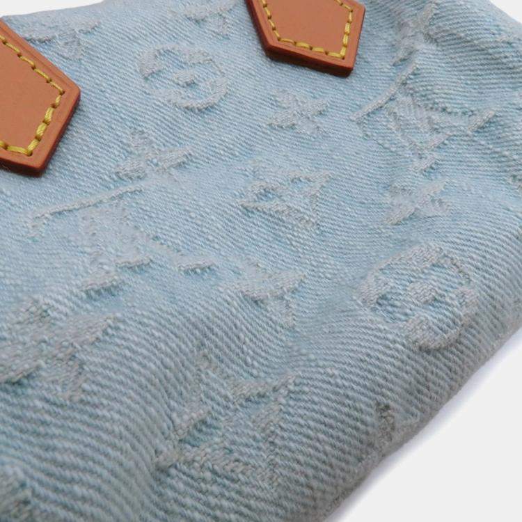 Pre Owned Louis Vuitton Monogram Denim Nano Speedy Handbag