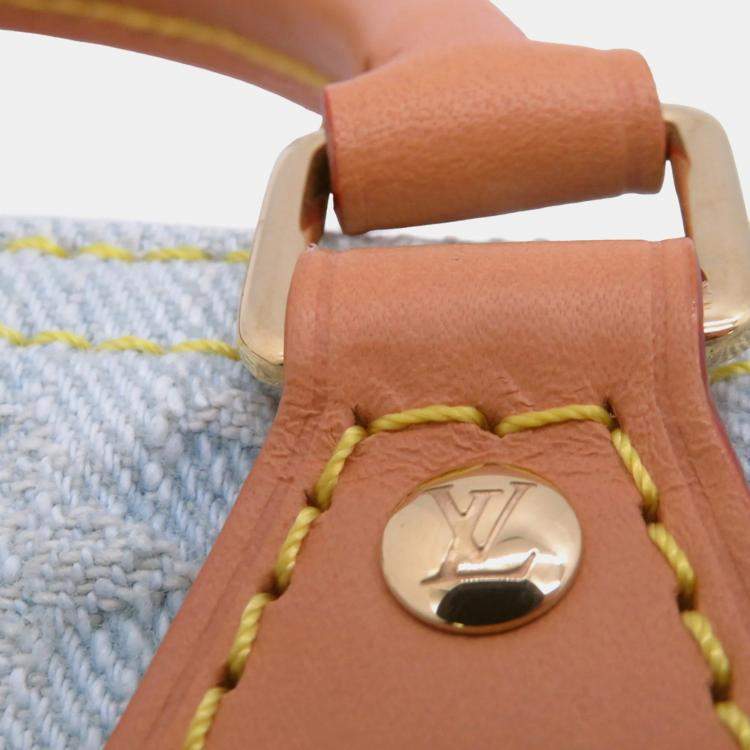 Pre Owned Louis Vuitton Monogram Denim Nano Speedy Handbag