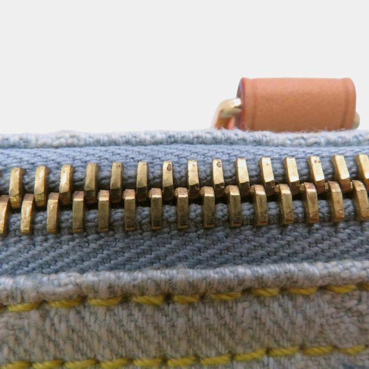 Pre Owned Louis Vuitton Monogram Denim Nano Speedy Handbag