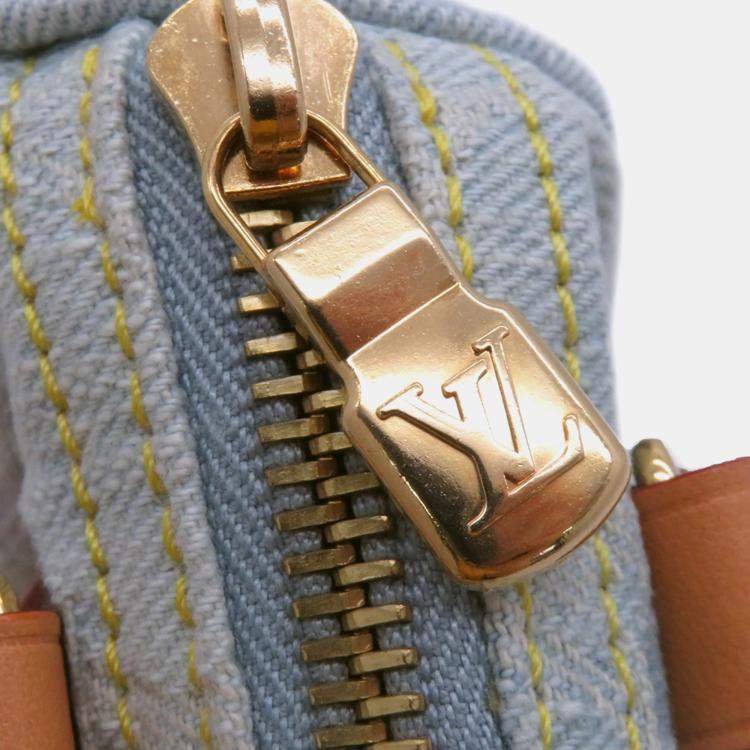 Pre Owned Louis Vuitton Monogram Denim Nano Speedy Handbag