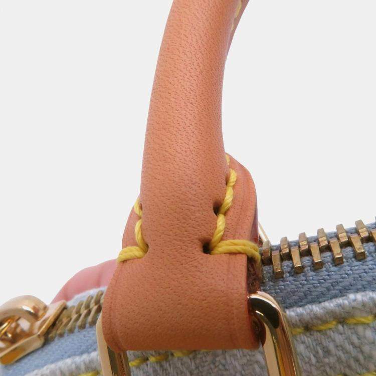 Pre Owned Louis Vuitton Monogram Denim Nano Speedy Handbag