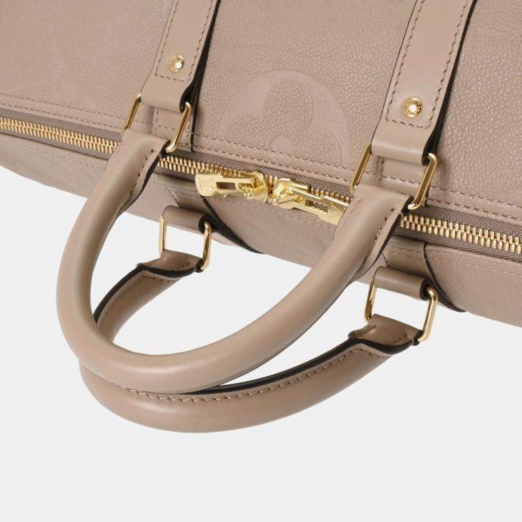 Pre Owned Louis Vuitton Monogram Keepall Bandouliere 45 2-Way Tourterelle Canvas Boston Bag