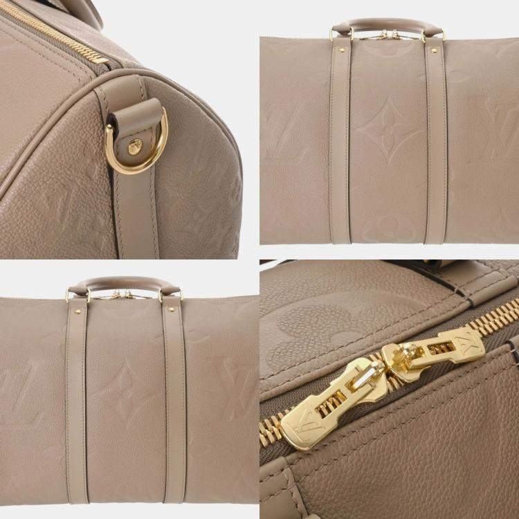 Pre Owned Louis Vuitton Monogram Keepall Bandouliere 45 2-Way Tourterelle Canvas Boston Bag