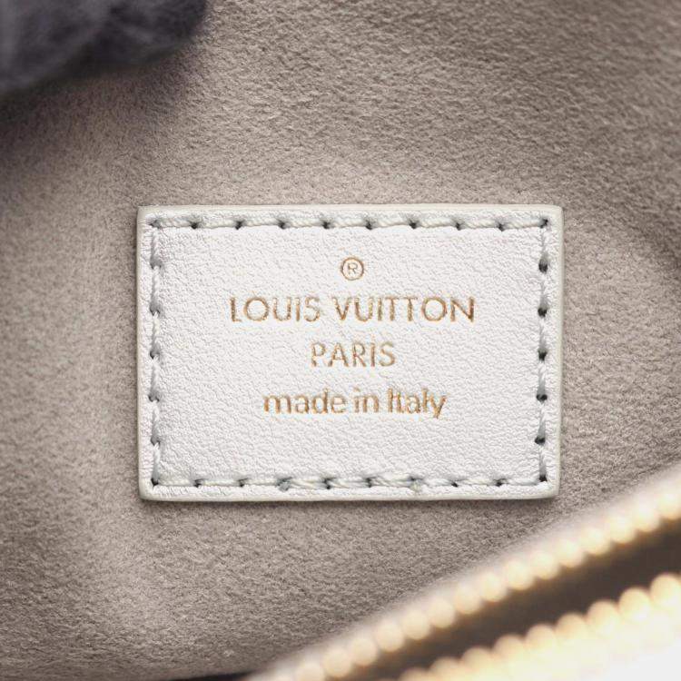 Pre Owned Louis Vuitton Coussin Bb Monogram Embossed Leather Shoulder Bag Silver