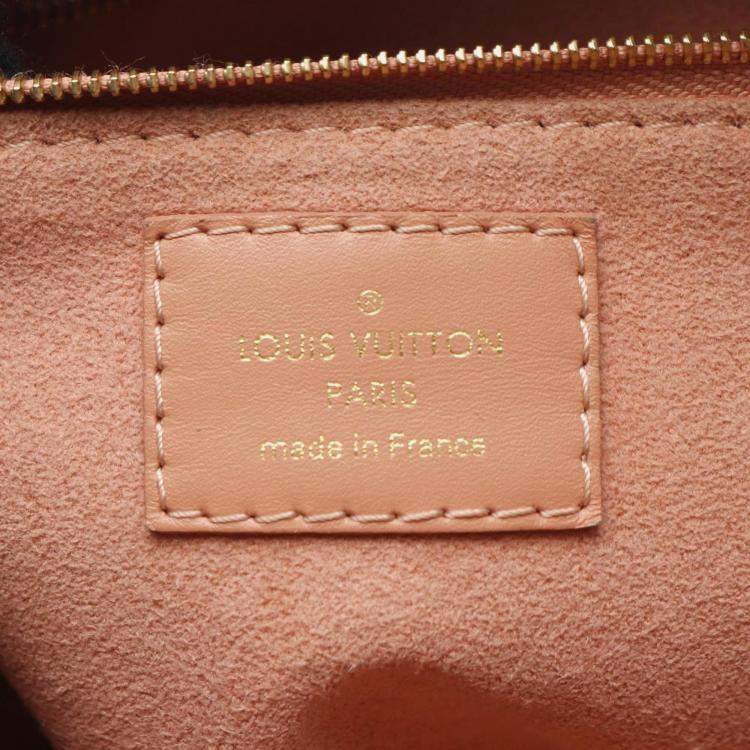Pre Owned Louis Vuitton Petite Malle Souple Handbag Coated Canvas And Leather Monogram Brown Pink