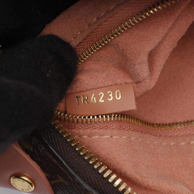 Pre Owned Louis Vuitton Petite Malle Souple Handbag Coated Canvas And Leather Monogram Brown Pink