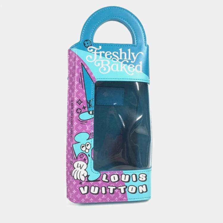 Pre Owned Louis Vuitton Sandwich Box Pochette Bag Handbag Leather Blue