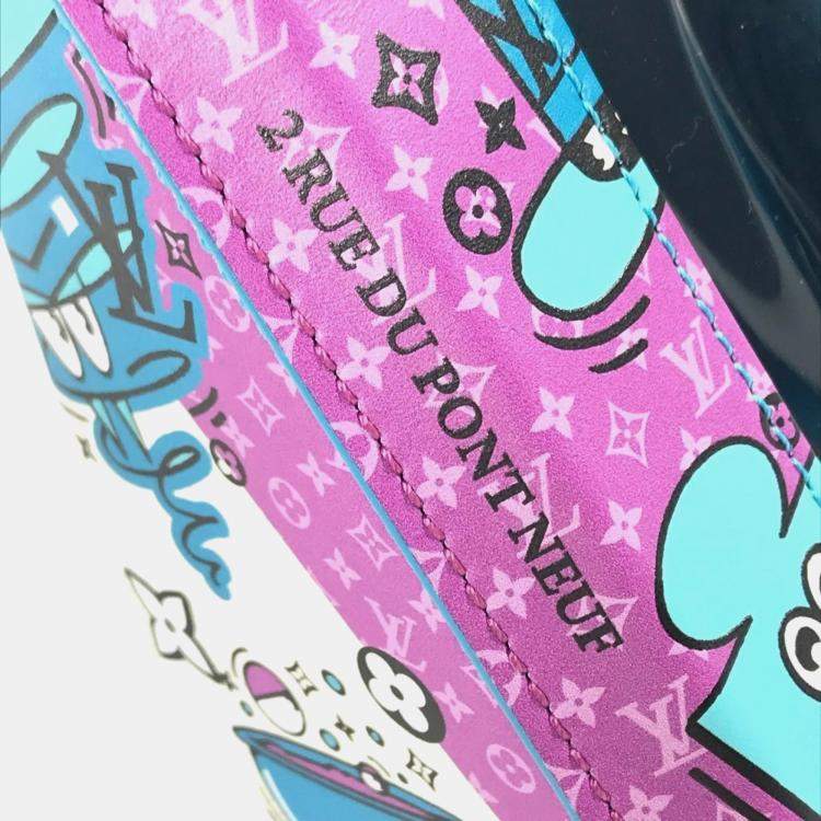 Pre Owned Louis Vuitton Sandwich Box Pochette Bag Handbag Leather Blue