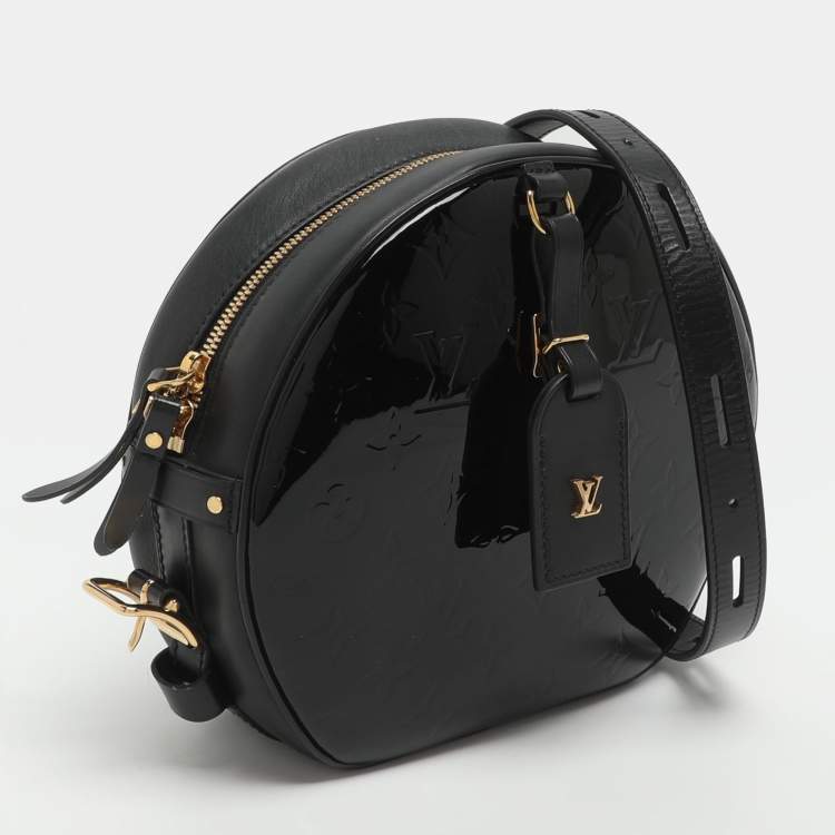 Pre Owned Louis Vuitton Boite Chapeau Souple MM Black Vernis and Leather Bag