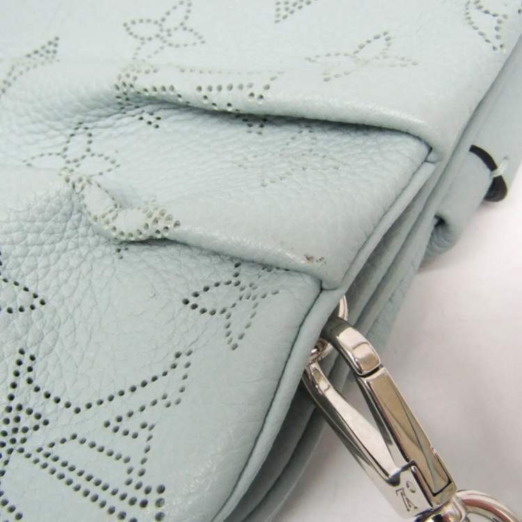 Pre Owned Louis Vuitton Mahina Scala Mini Pouch Shoulder Bag Light Green