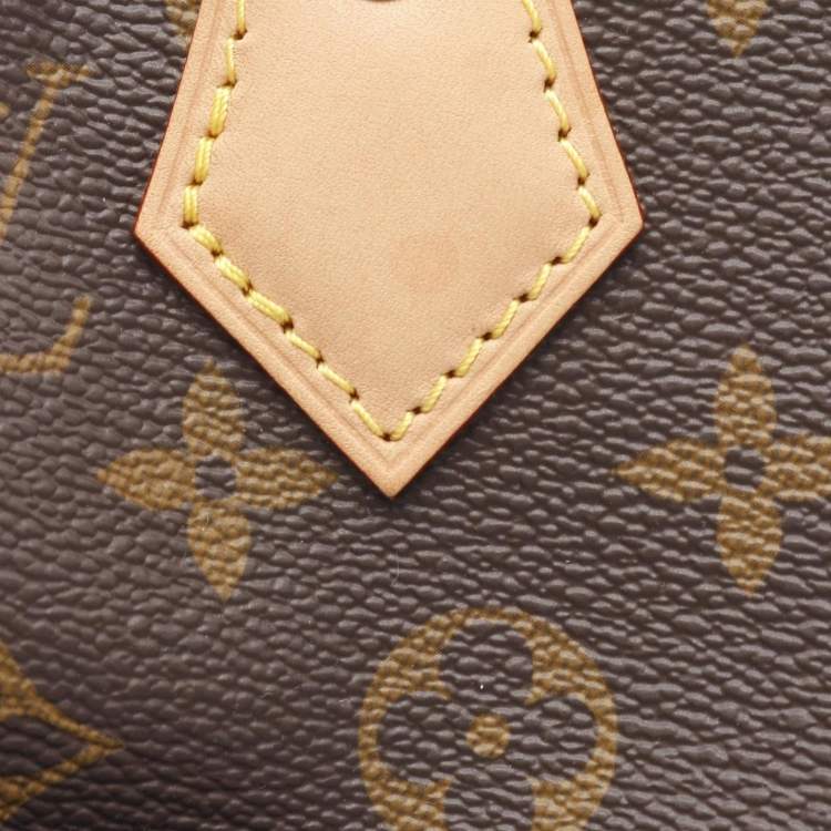 Pre Owned Louis Vuitton Speedy Bandouliere 20 Handbag Coated Canvas And Leather Monogram Brown