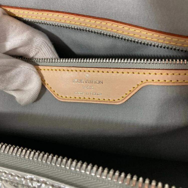 Pre Owned Louis Vuitton Monogram Miroir Keepall 55 Boston Bag Travel Mirrored Leather Argent Silver