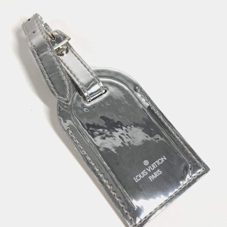 Pre Owned Louis Vuitton Monogram Miroir Keepall 55 Boston Bag Travel Mirrored Leather Argent Silver